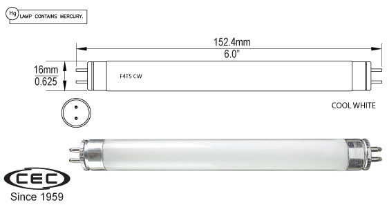 Miniature Bi-Pin Fluorescent Lamps, f4t5cw
